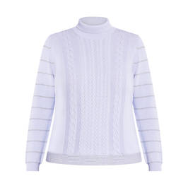 PERSONA BY MARINA RINALDI POLO NECK SWEATER PALE BLUE - Plus Size Collection