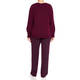 PERSONA BY MARINA RINALDI CABLE KNIT SWEATER WINE