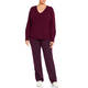 PERSONA BY MARINA RINALDI CABLE KNIT SWEATER WINE