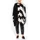 PERSONA BY MARINA RINALDI PONCHO BLACK AND WHITE