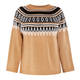 PERSONA BY MARINA RINALDI FAIRISLE SWEATER CAMEL