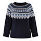 PERSONA BY MARINA RINALDI FAIRISLE SWEATER NAVY