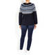 PERSONA BY MARINA RINALDI FAIRISLE SWEATER NAVY