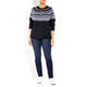 PERSONA BY MARINA RINALDI FAIRISLE SWEATER NAVY