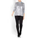 PERSONA BY MARINA RINALDI METALLIC SILVER POLO NECK