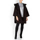 PERSONA BY MARINA RINALDI REVERSIBLE FAUX SHEARLING CAPE BLACK