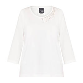 PERSONA BY MARINA RINALDI EMBELLISHED TOP WHITE  - Plus Size Collection