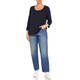 PERSONA BY MARINA RINALDI STRETCH JERSEY TOP NAVY 