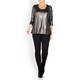 PERSONA BY MARINA RINALDI METALLIC ANTHRACIRTE TOP