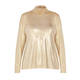 PERSONA BY MARINA RINALDI METALLIC GOLD POLO NECK