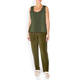 PERSONA BY MARINA RINALDI SCOOP NECK VEST KHAKI