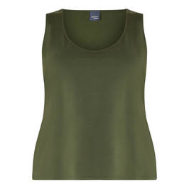 PERSONA BY MARINA RINALDI SCOOP NECK VEST KHAKI - Plus Size Collection