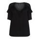 PERSONA BY MARINA RINALDI BLACK GEORGETTE FRILL TUNIC