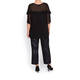 PERSONA BY MARINA RINALDI BLACK GEORGETTE FRILL TUNIC