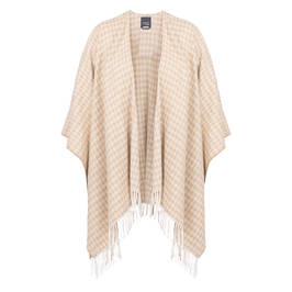 Persona by Marina Rinaldi Houndstooth Cape Beige - Plus Size Collection