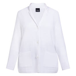 Persona by Marina Rinaldi Ribbed Cotton Cardigan White  - Plus Size Collection