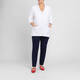 Persona by Marina Rinaldi Ribbed Cotton Cardigan White 