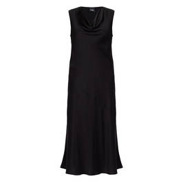Persona by Marina Rinaldi Satin Cowl Neck Dress Black - Plus Size Collection