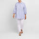 Persona by Marina Rinaldi Cotton Linen Stripe Shirt Blue