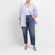 Persona by Marina Rinaldi Cotton Linen Stripe Shirt Blue