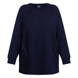 Persona by Marina Rinaldi Jersey Zip Detail Tunic Navy  - Plus Size Collection