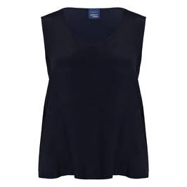 Persona by Marina Rinaldi Silk Acetate Vest Optional Sleeve Navy  - Plus Size Collection