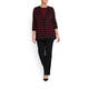 PERSONA BY MARINA RINALDI BLACK AND RED STRIPE CARDI