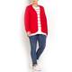 PERSONA BY MARINA RINALDI PURE COTTON horizontal rib knit CARDIGAN