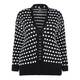 PERSONA BY MARINA RINALDI BLACK AND WHITE CARDIGAN
