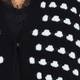 PERSONA BY MARINA RINALDI BLACK AND WHITE CARDIGAN