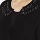 PERSONA BY MARINA RINALDI wool blend BLACK EMBELLISHED JEWEL CARDIGAN 