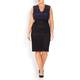 PERSONA by Marina Rinaldi navy bodycon DRESS Optional sleeve