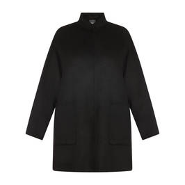 Persona by Marina Rinaldi Wool Blend Double Face Coat Black - Plus Size Collection