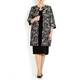 Persona Gunmetal Floral Brocade Coat