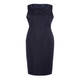 PERSONA BY MARINA RINALDI NAVY BROCADE JEWEL EMBELLISHED DRESS