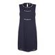 PERSONA BY MARINA RINALDI COTTON BLEND NAVY CHIFFON DRESS WITH OPTIONAL SLEEVE 