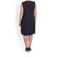 PERSONA BY MARINA RINALDI COTTON BLEND NAVY CHIFFON DRESS WITH OPTIONAL SLEEVE 