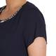 PERSONA BY MARINA RINALDI COTTON BLEND NAVY CHIFFON DRESS WITH OPTIONAL SLEEVE 