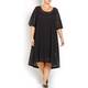 PERSONA BY MARINA RINALDI PURE COTTON BLACK A LINE BRODERIE ANGLAISE DRESS 