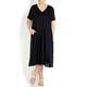 PERSONA navy fluid linen DRESS