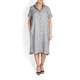 PERSONA BY MARINA RINALDI SMALL CHECK PURE LINEN SHIRT DRESS 