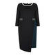 PERSONA BY MARINA RINALDI DRESS NAVY WHITE TIPPING