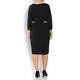 PERSONA BY MARINA RINALDI DRESS NAVY WHITE TIPPING