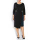 PERSONA BY MARINA RINALDI DRESS NAVY WHITE TIPPING