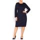 PERSONA BY MARINA RINALDI NAVY SHIFT DRESS