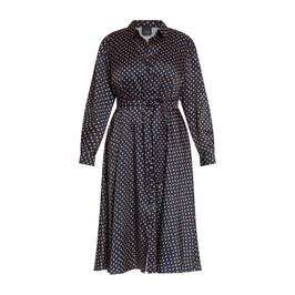 PERSONA BY MARINA RINALDI SATIN PRINT DRESS NAVY  - Plus Size Collection