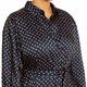 Persona By Marina Rinaldi Satin Print Shirt Dress Navy 