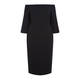 PERSONA BY MARINA RINALDI BLACK OFF-SHOULDER DRESS