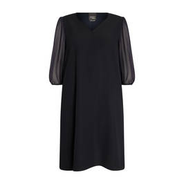 Persona by Marina Rinaldi Dress Chiffon Sleeve Navy  - Plus Size Collection