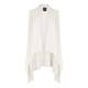 PERSONA ICE WHITE RIB KNIT GILET WITH WATERFALL FRONT